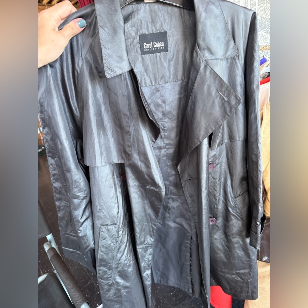 VTG Carol Cohen Black Trench Coat